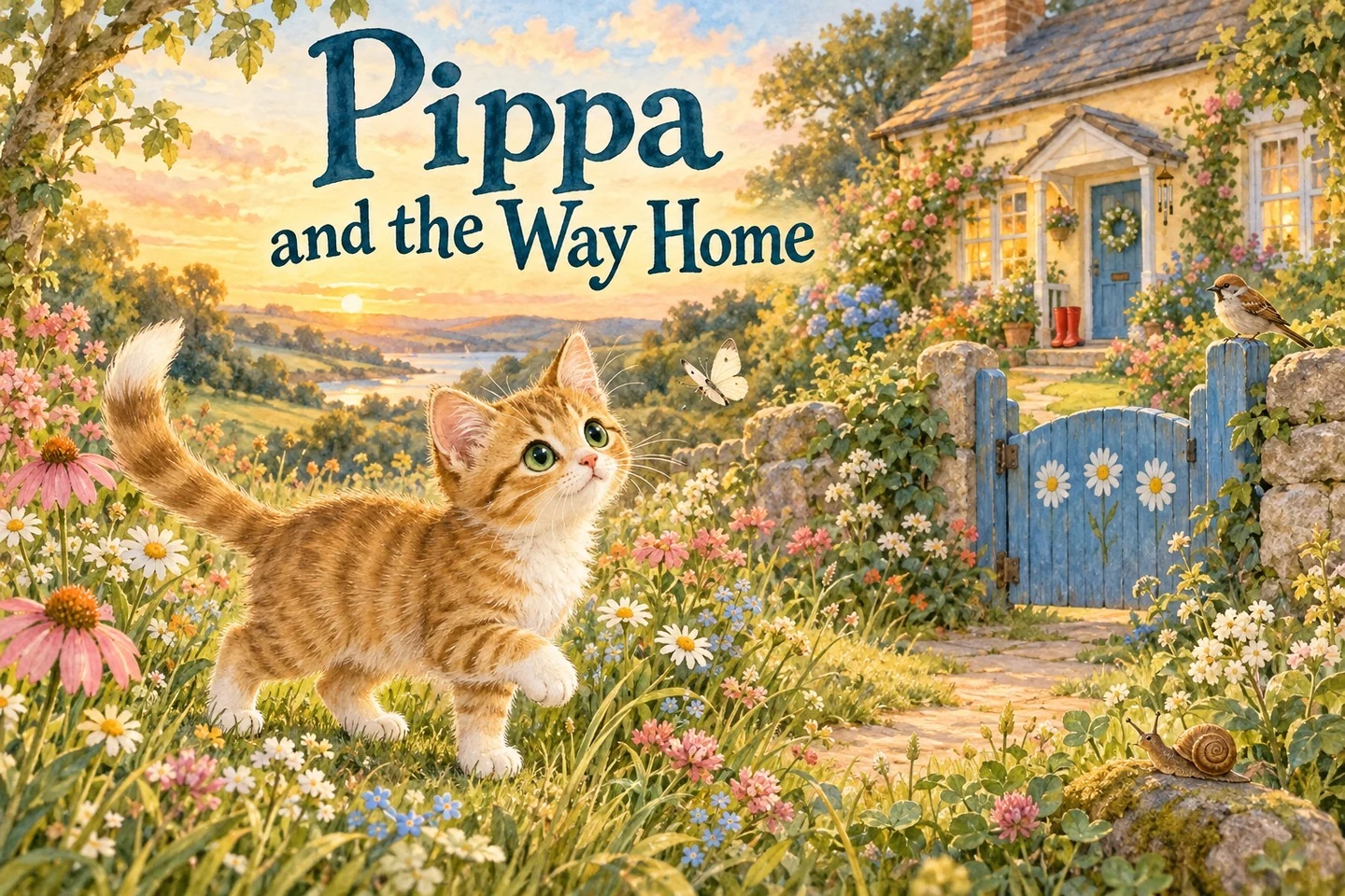 Pippa’s beautiful garden and cozy yellow cottage