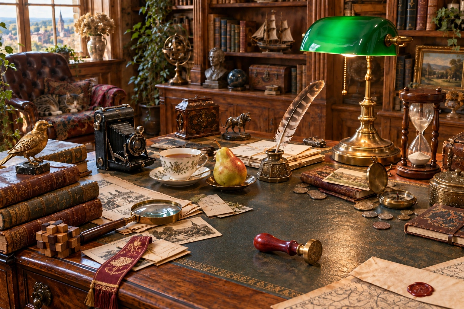 An antique study filled with treasures